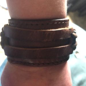 Brown leather bracelet